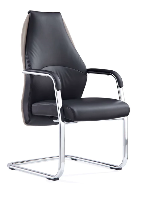 Mien High Back Bonded Black Leather Cantilever Visitors Chair